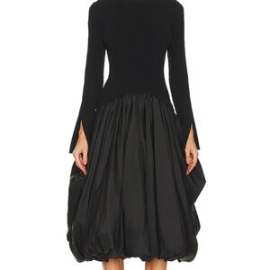 $845 NWT Simkhai Kenlie Midi Bubble Dress L in Black